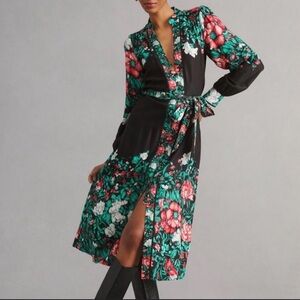Anthropologie Floral Wrap Dress with Belt